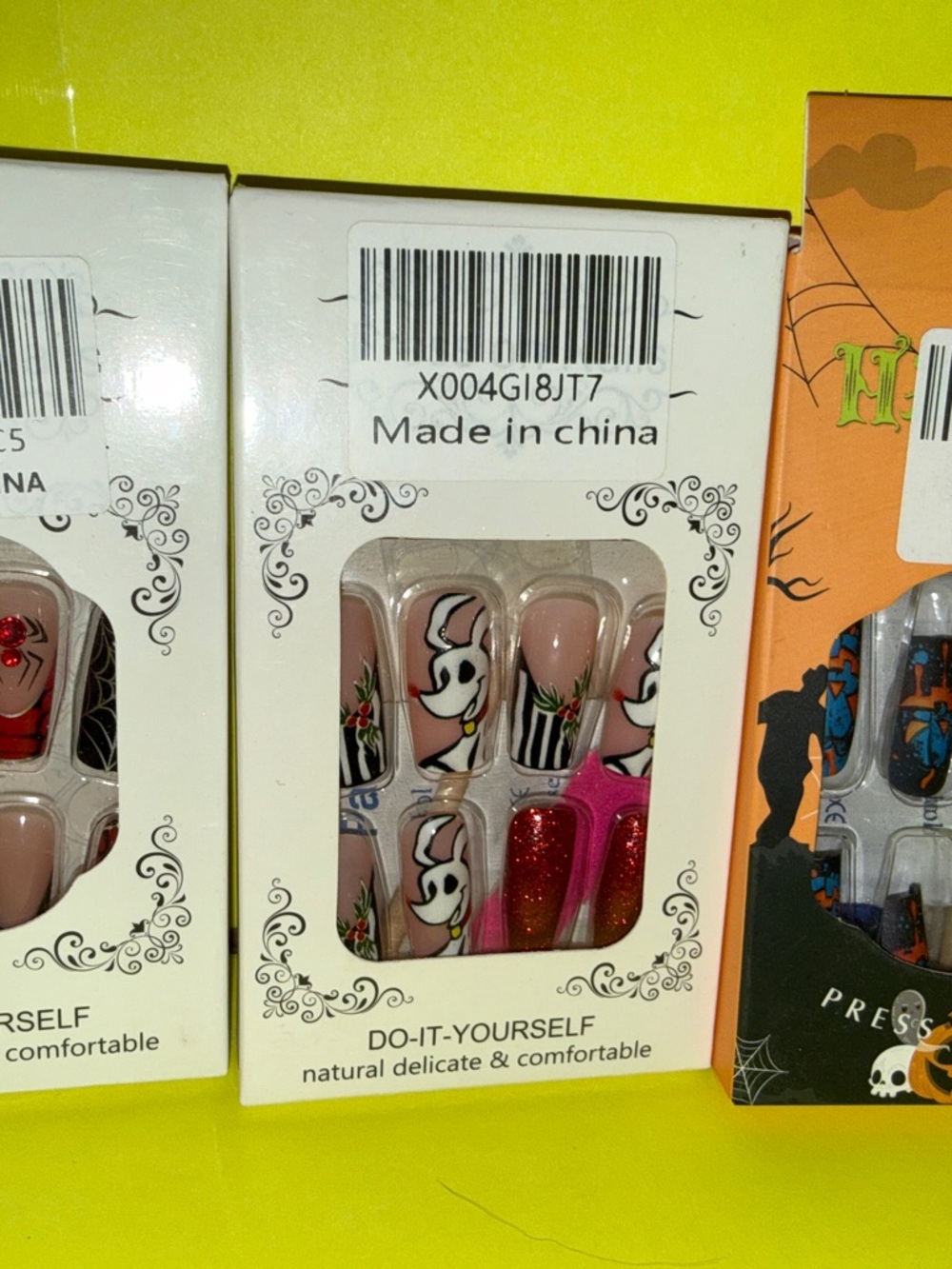 3 sets Halloween press on nails. All sizes small medium and large in the boxes